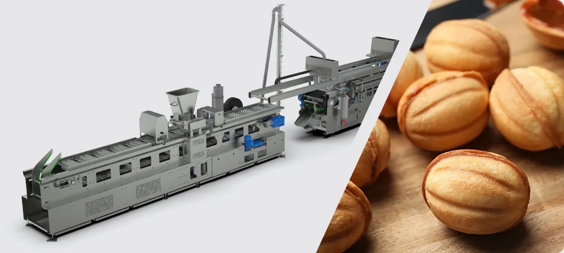 ЛІНІЯ ДЛЯ ВИРОБНИЦТВА ПЕЧИВА «ГОРІШОК» З НАЧИНКОЮ